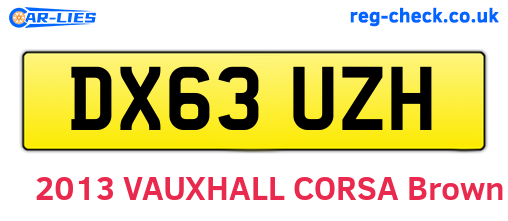 DX63UZH are the vehicle registration plates.
