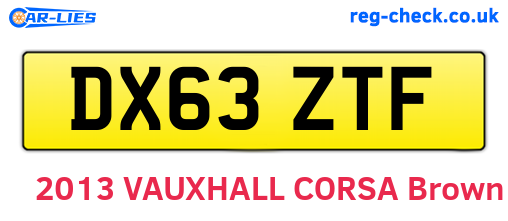 DX63ZTF are the vehicle registration plates.
