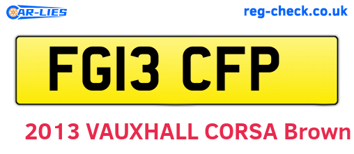FG13CFP are the vehicle registration plates.