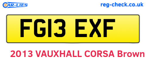 FG13EXF are the vehicle registration plates.