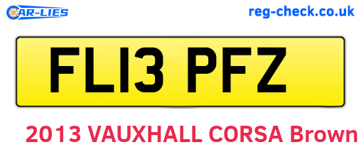 FL13PFZ are the vehicle registration plates.