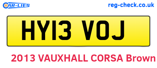HY13VOJ are the vehicle registration plates.