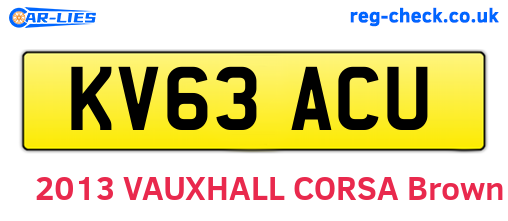 KV63ACU are the vehicle registration plates.