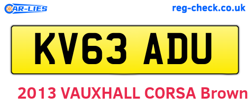 KV63ADU are the vehicle registration plates.