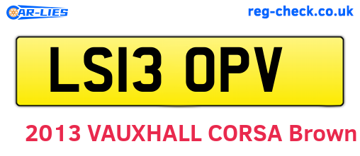 LS13OPV are the vehicle registration plates.