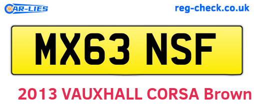 MX63NSF are the vehicle registration plates.