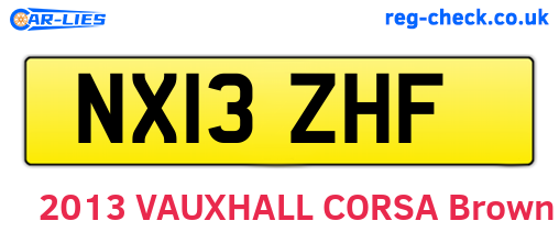 NX13ZHF are the vehicle registration plates.