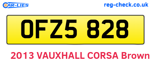 OFZ5828 are the vehicle registration plates.