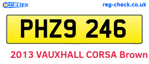 PHZ9246 are the vehicle registration plates.