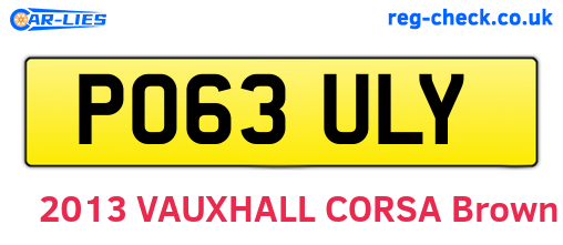 PO63ULY are the vehicle registration plates.