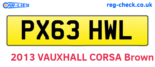 PX63HWL are the vehicle registration plates.