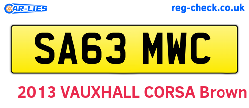 SA63MWC are the vehicle registration plates.