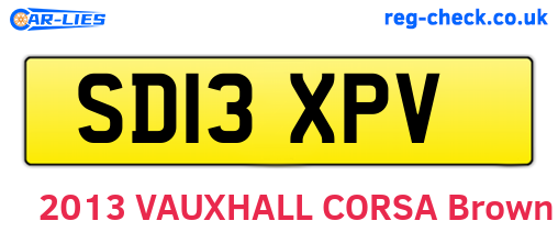 SD13XPV are the vehicle registration plates.