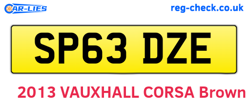 SP63DZE are the vehicle registration plates.