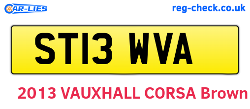 ST13WVA are the vehicle registration plates.