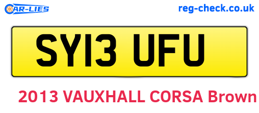 SY13UFU are the vehicle registration plates.