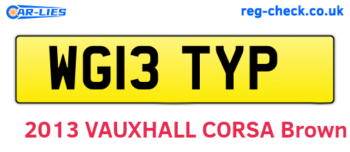 WG13TYP are the vehicle registration plates.