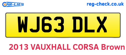 WJ63DLX are the vehicle registration plates.