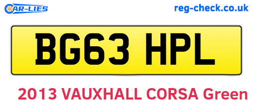 BG63HPL are the vehicle registration plates.