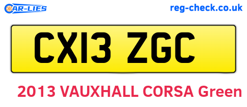 CX13ZGC are the vehicle registration plates.
