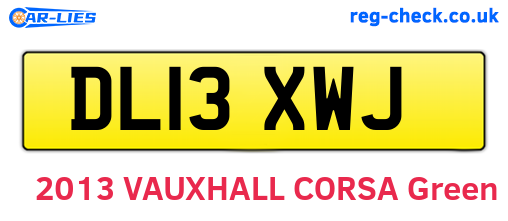 DL13XWJ are the vehicle registration plates.