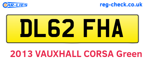 DL62FHA are the vehicle registration plates.