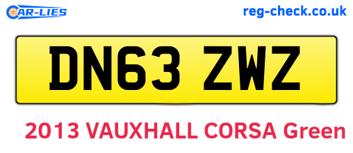 DN63ZWZ are the vehicle registration plates.