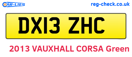 DX13ZHC are the vehicle registration plates.