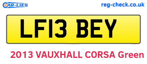 LF13BEY are the vehicle registration plates.