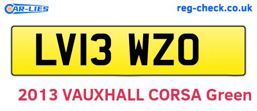 LV13WZO are the vehicle registration plates.