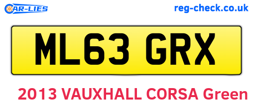 ML63GRX are the vehicle registration plates.