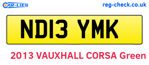 ND13YMK are the vehicle registration plates.