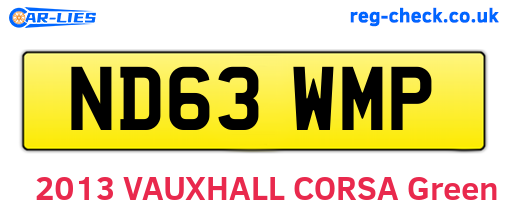 ND63WMP are the vehicle registration plates.