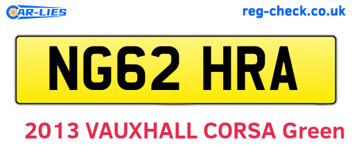NG62HRA are the vehicle registration plates.