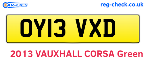 OY13VXD are the vehicle registration plates.