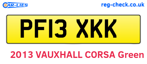 PF13XKK are the vehicle registration plates.