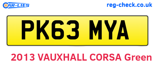 PK63MYA are the vehicle registration plates.