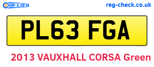 PL63FGA are the vehicle registration plates.