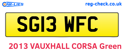 SG13WFC are the vehicle registration plates.