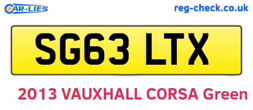 SG63LTX are the vehicle registration plates.