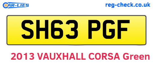 SH63PGF are the vehicle registration plates.