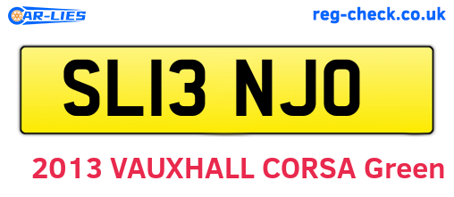 SL13NJO are the vehicle registration plates.