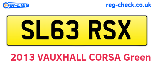 SL63RSX are the vehicle registration plates.
