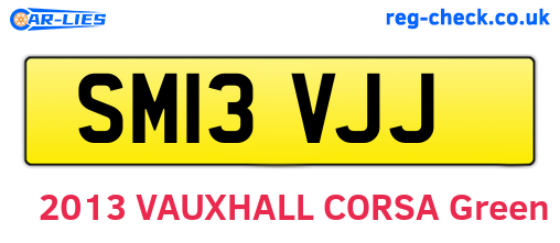 SM13VJJ are the vehicle registration plates.