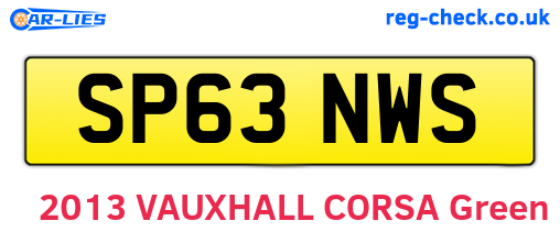 SP63NWS are the vehicle registration plates.