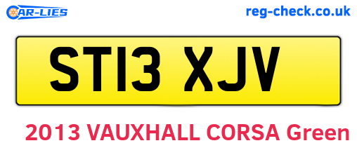 ST13XJV are the vehicle registration plates.