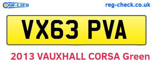 VX63PVA are the vehicle registration plates.