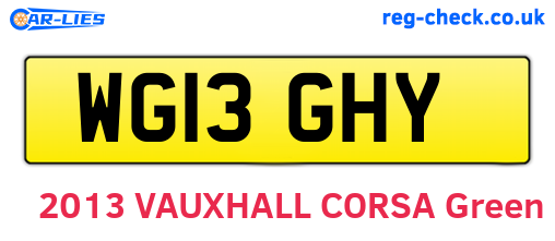 WG13GHY are the vehicle registration plates.