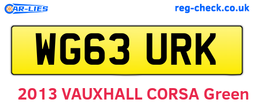 WG63URK are the vehicle registration plates.