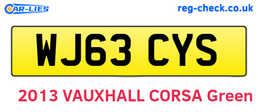 WJ63CYS are the vehicle registration plates.